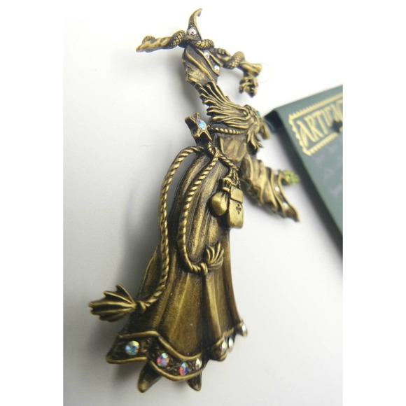 Rare JJ Jonette Artifacts Wizard with Staff and Snake Brooch – Vintage Sorcerer - Picture 5 of 8